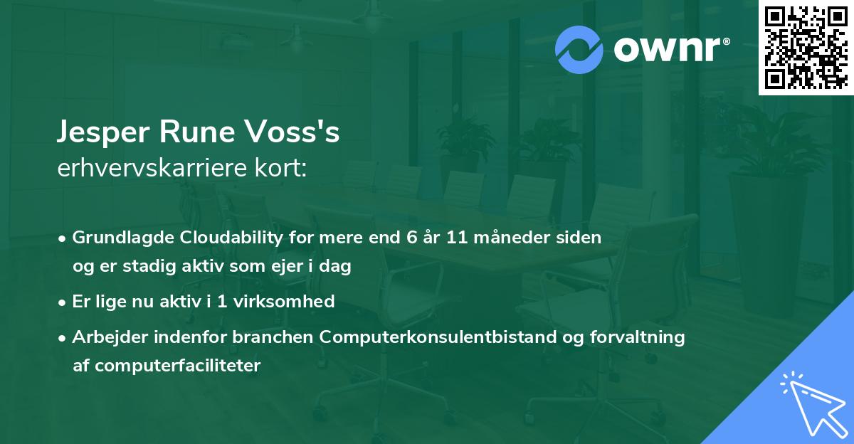 Jesper Rune Voss's erhvervskarriere kort