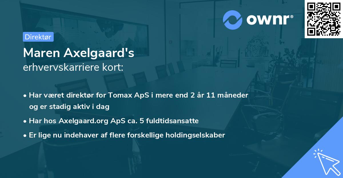 Maren Axelgaard's erhvervskarriere kort