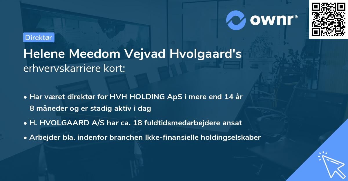 Helene Meedom Vejvad Hvolgaard's erhvervskarriere kort