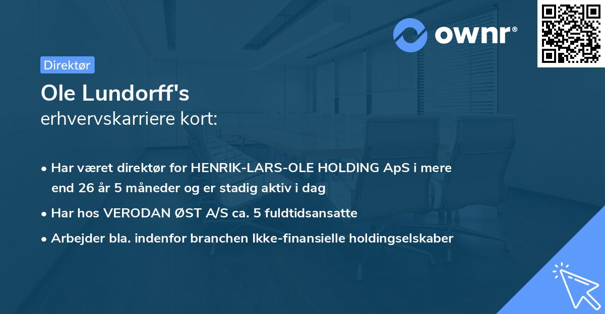 Ole Lundorff's erhvervskarriere kort