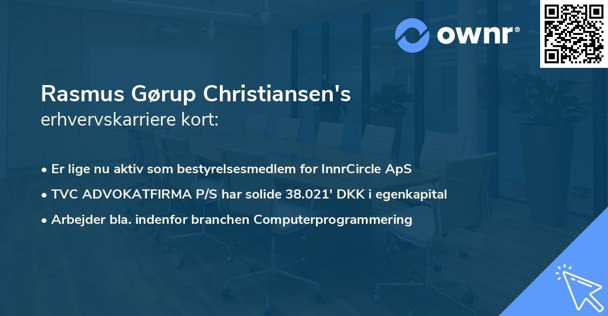 Rasmus Gørup Christiansen's erhvervskarriere kort