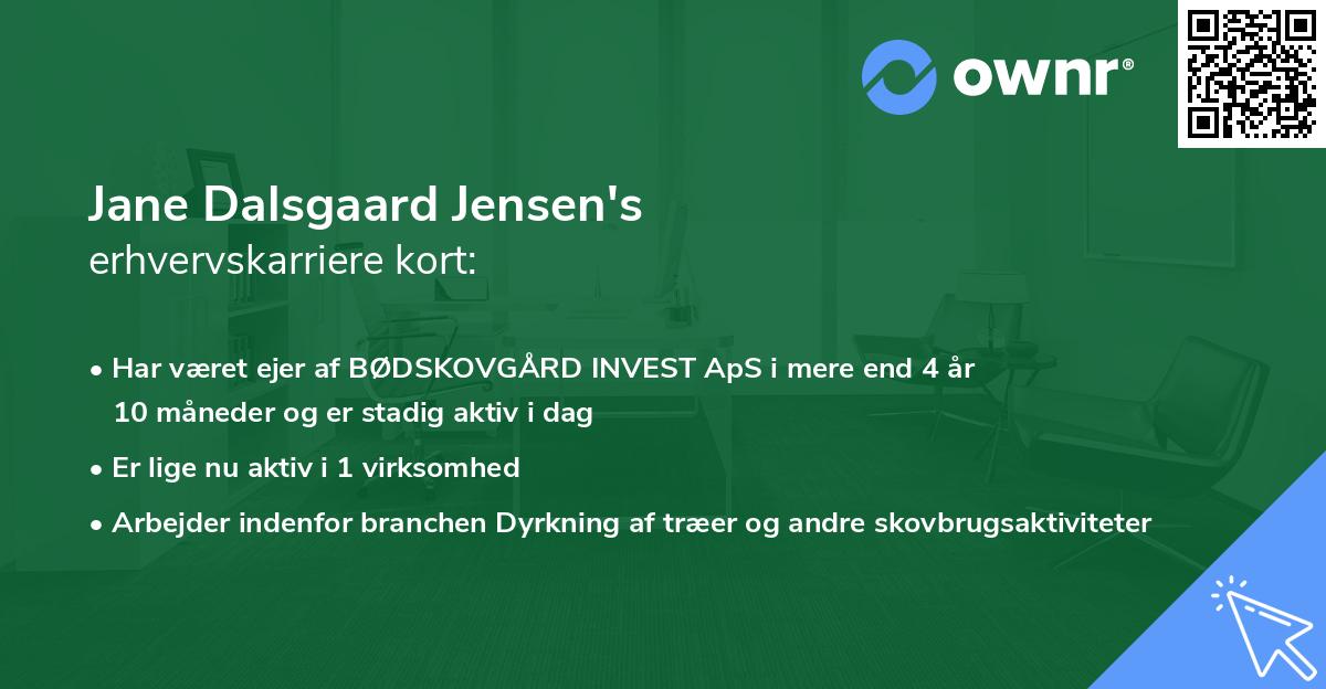 Jane Dalsgaard Jensen's erhvervskarriere kort