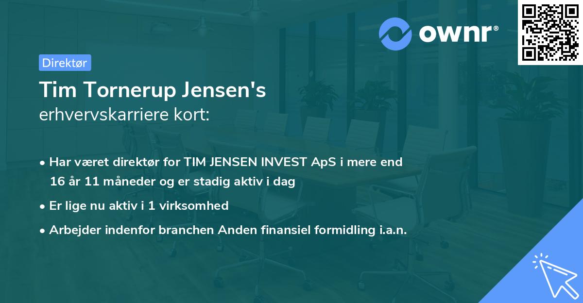 Tim Tornerup Jensen's erhvervskarriere kort