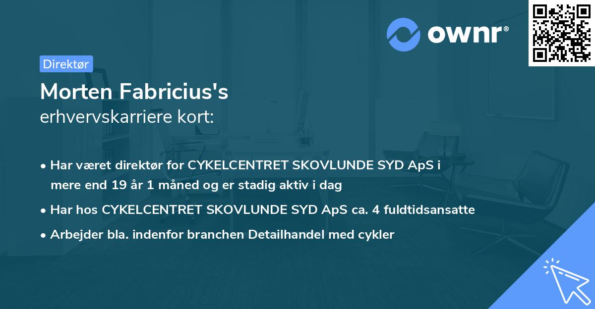 Morten Fabricius's erhvervskarriere kort