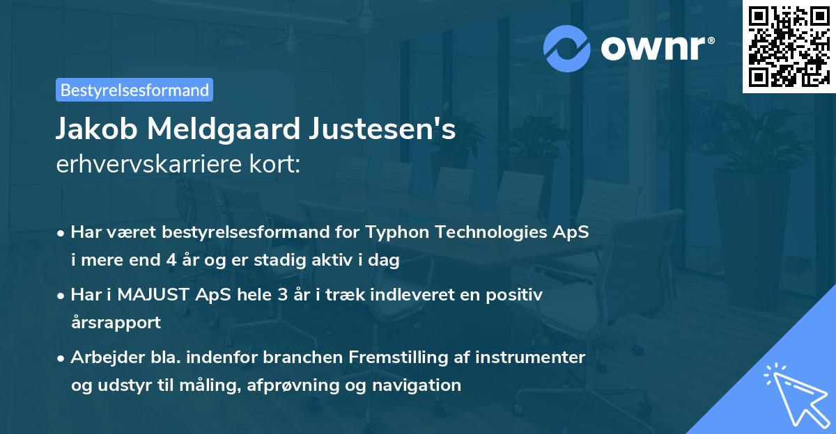 Jakob Meldgaard Justesen's erhvervskarriere kort