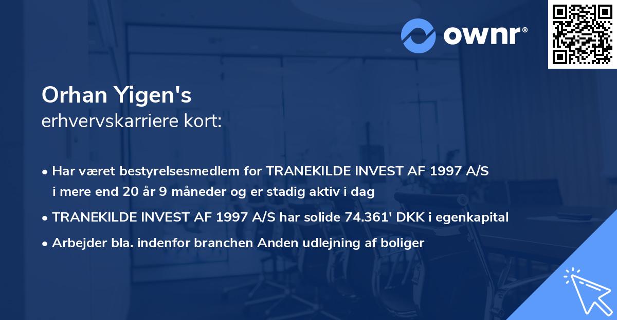 Orhan Yigen's erhvervskarriere kort