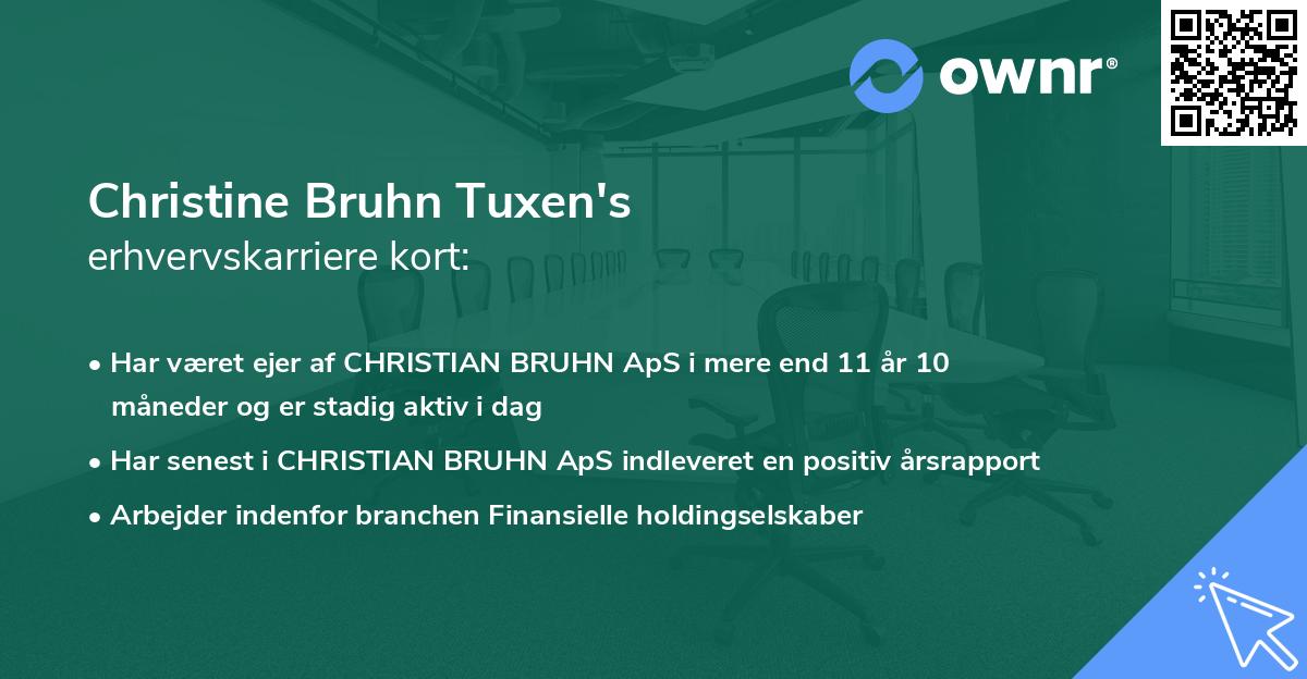Christine Bruhn Tuxen's erhvervskarriere kort