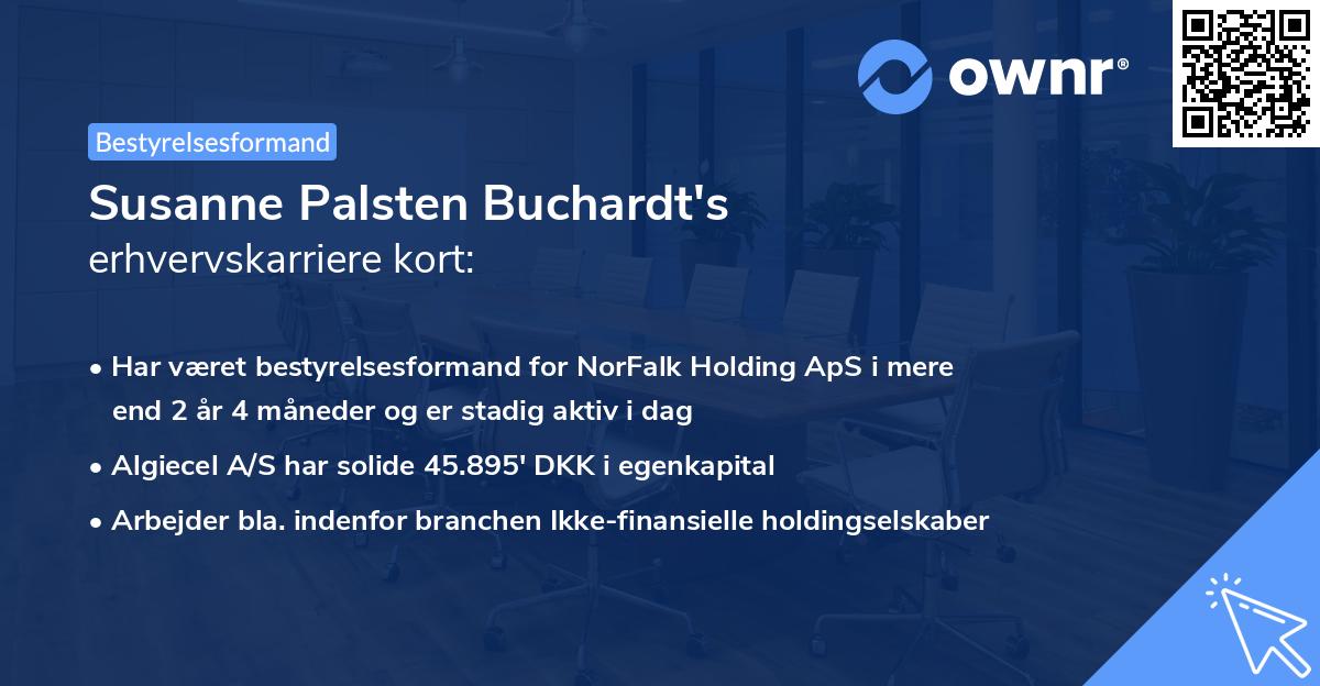 Susanne Palsten Buchardt's erhvervskarriere kort