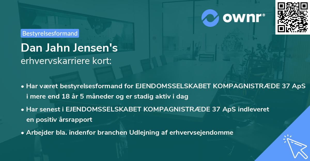 Dan Jahn Jensen's erhvervskarriere kort