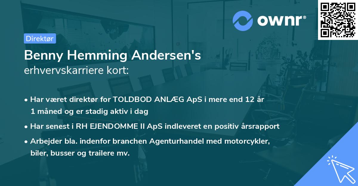 Benny Hemming Andersen's erhvervskarriere kort
