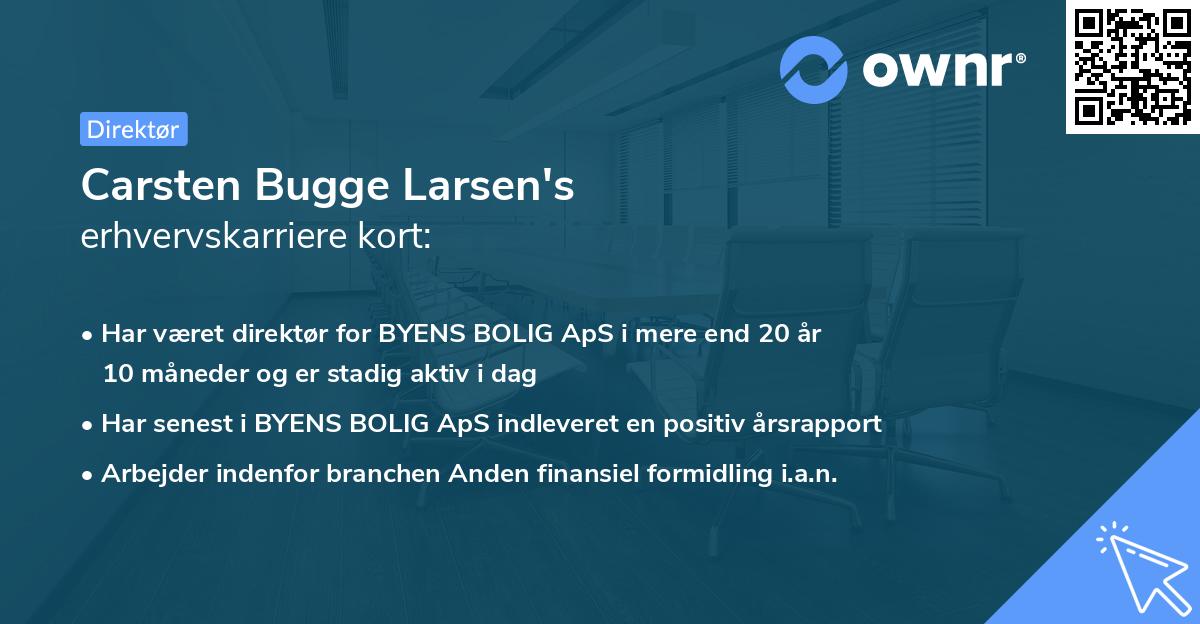 Carsten Bugge Larsen's erhvervskarriere kort