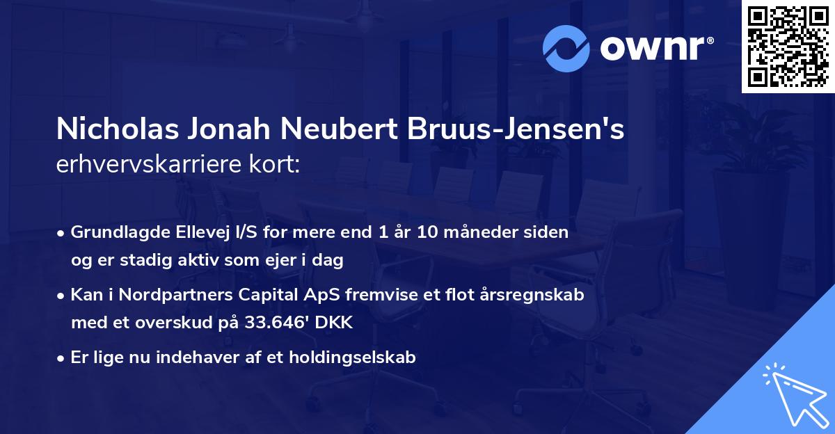 Nicholas Jonah Neubert Bruus-Jensen's erhvervskarriere kort