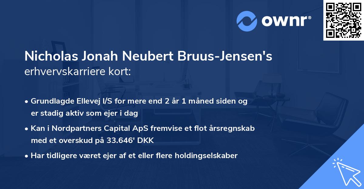 Nicholas Jonah Neubert Bruus-Jensen's erhvervskarriere kort