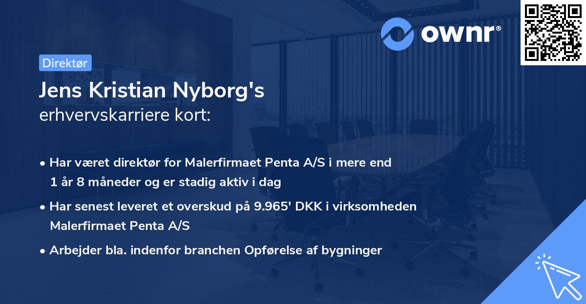 Jens Kristian Nyborg's erhvervskarriere kort