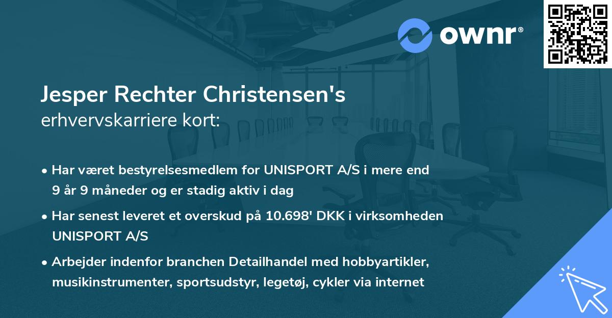 Jesper Rechter Christensen's erhvervskarriere kort