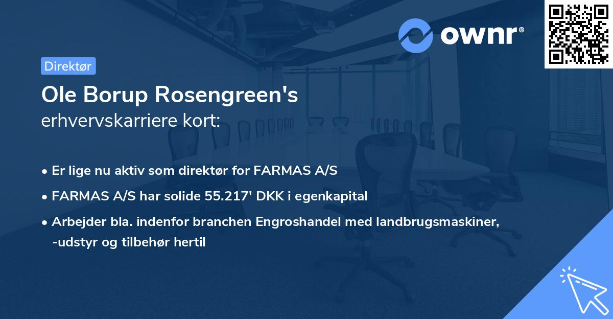 Ole Borup Rosengreen's erhvervskarriere kort