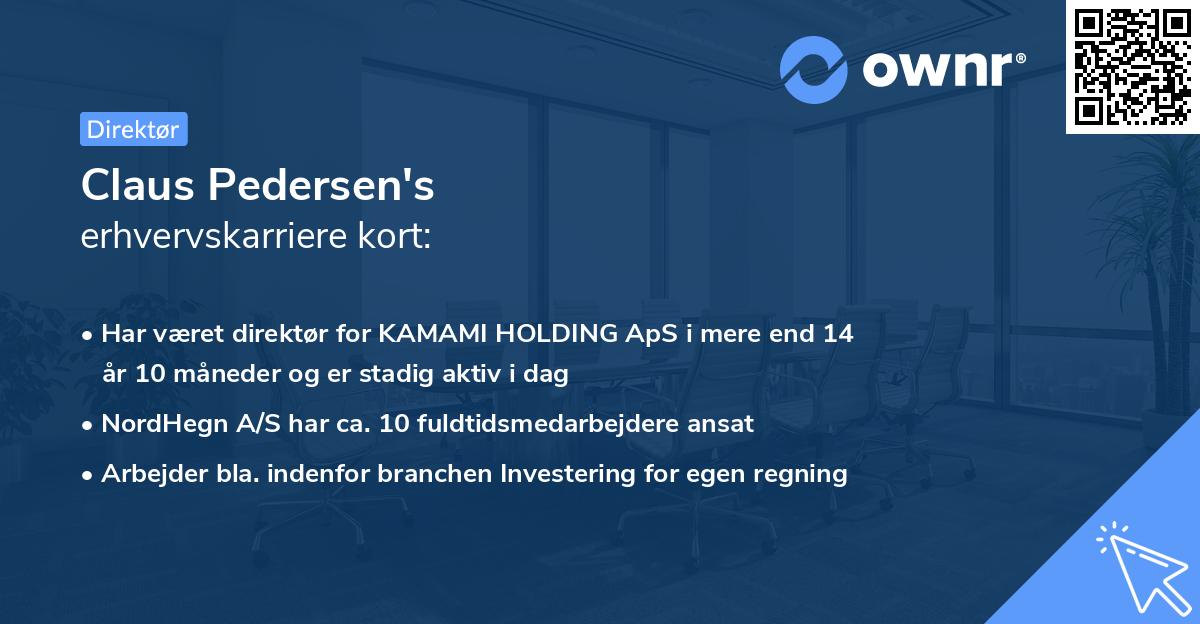 Claus Pedersen's erhvervskarriere kort