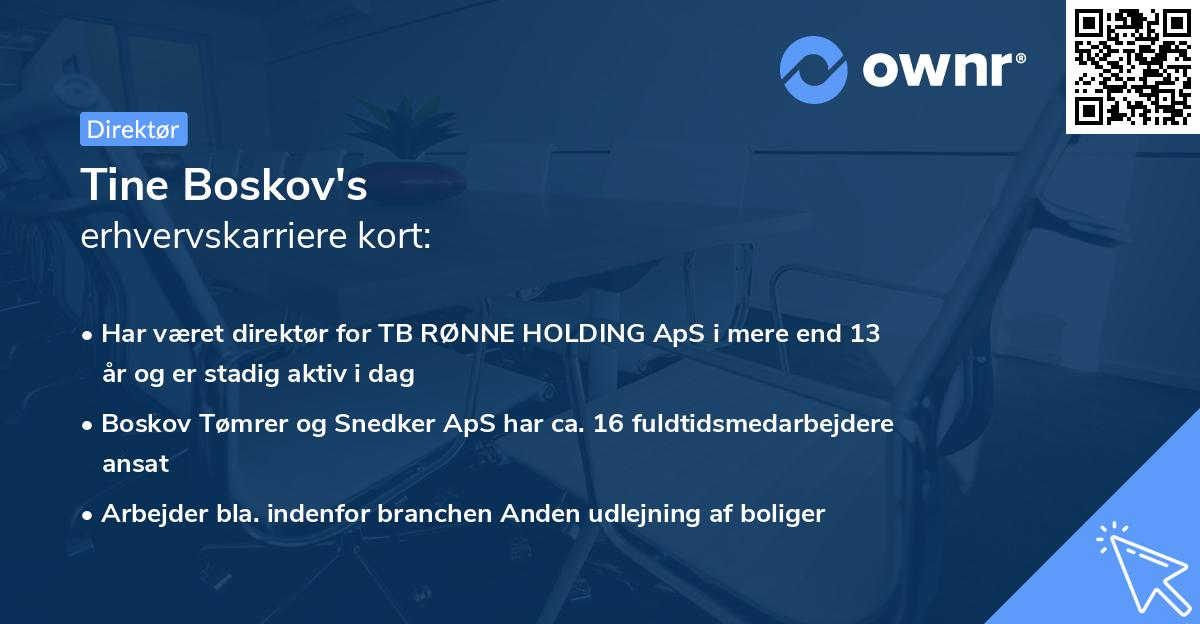 Tine Boskov's erhvervskarriere kort