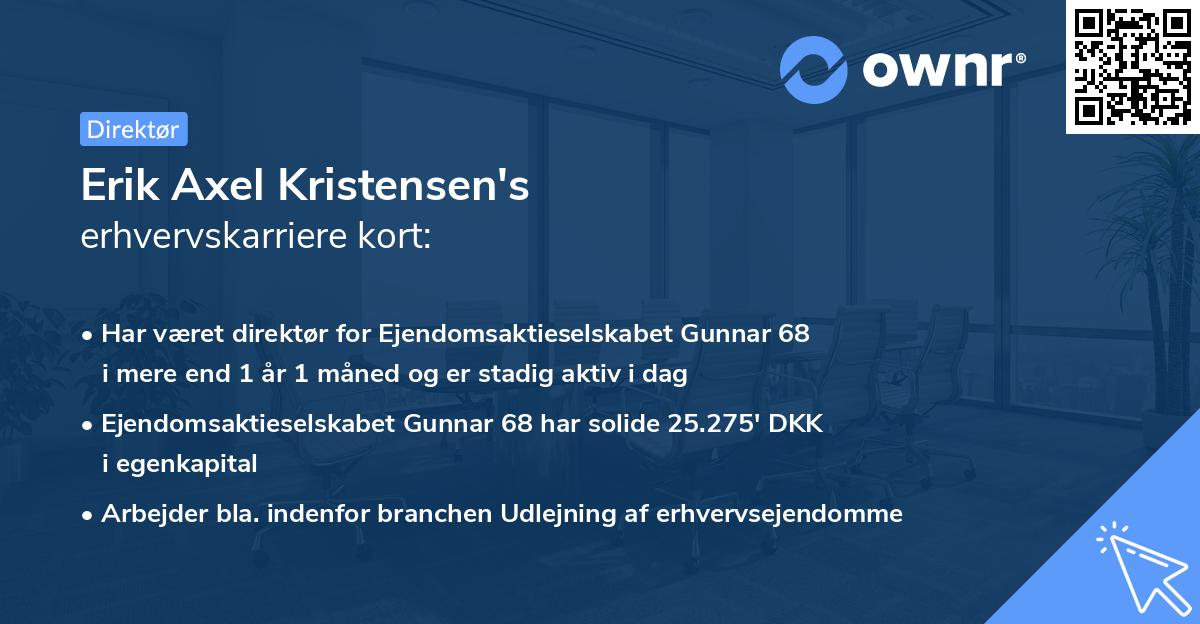 Erik Axel Kristensen's erhvervskarriere kort