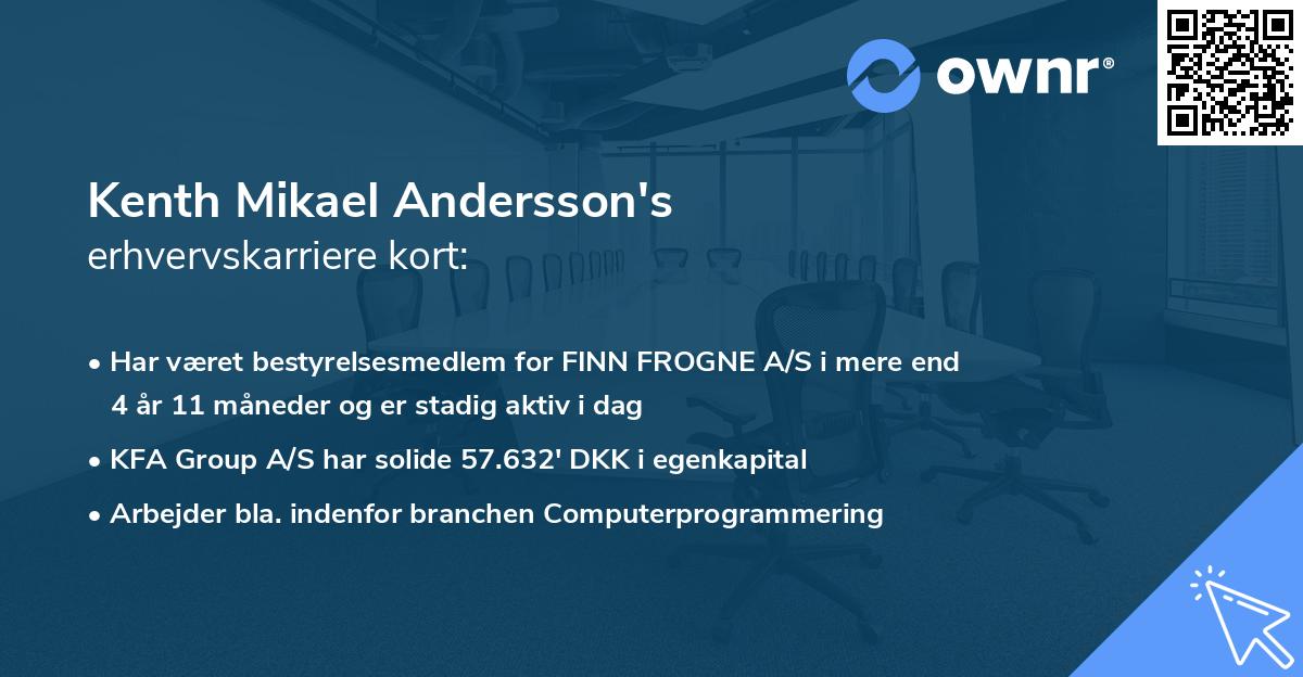 Kenth Mikael Andersson's erhvervskarriere kort