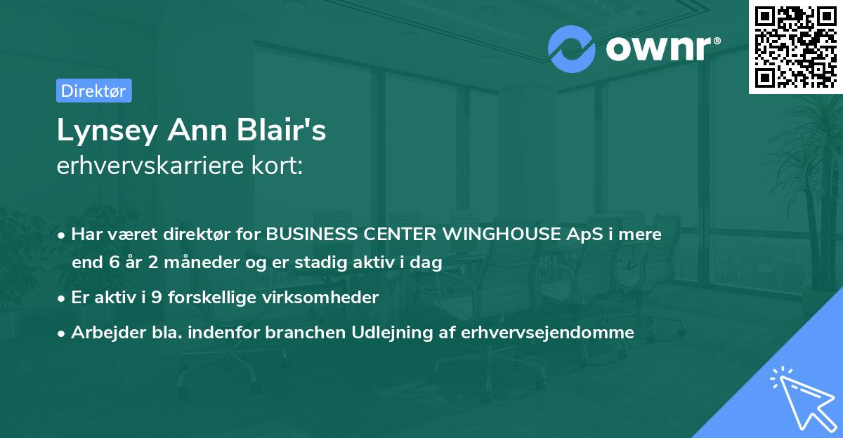 Lynsey Ann Blair's erhvervskarriere kort