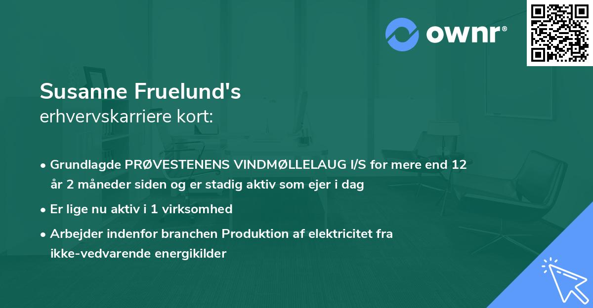 Susanne Fruelund's erhvervskarriere kort