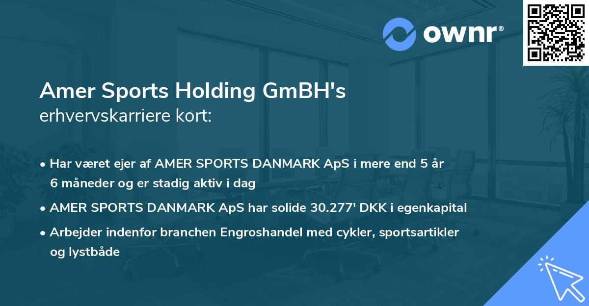 Amer Sports Holding GmBH's erhvervskarriere kort