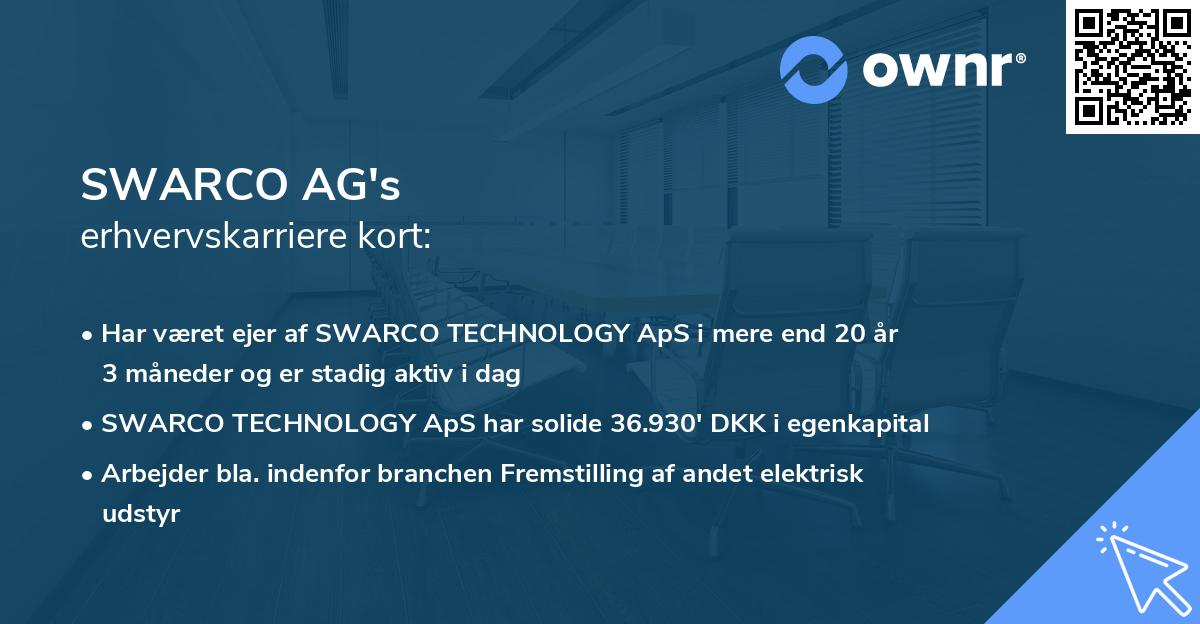 SWARCO AG's erhvervskarriere kort