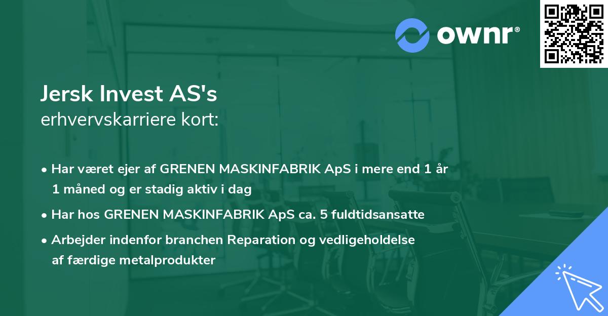 Jersk Invest AS's erhvervskarriere kort