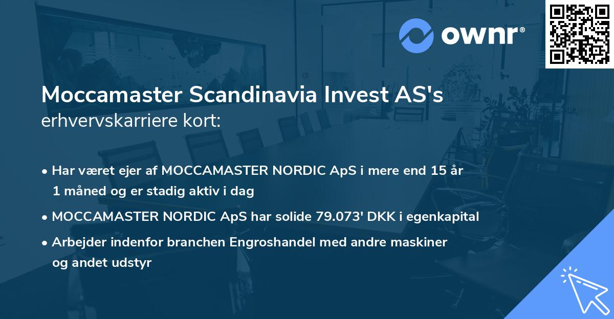 Moccamaster Scandinavia Invest AS's erhvervskarriere kort