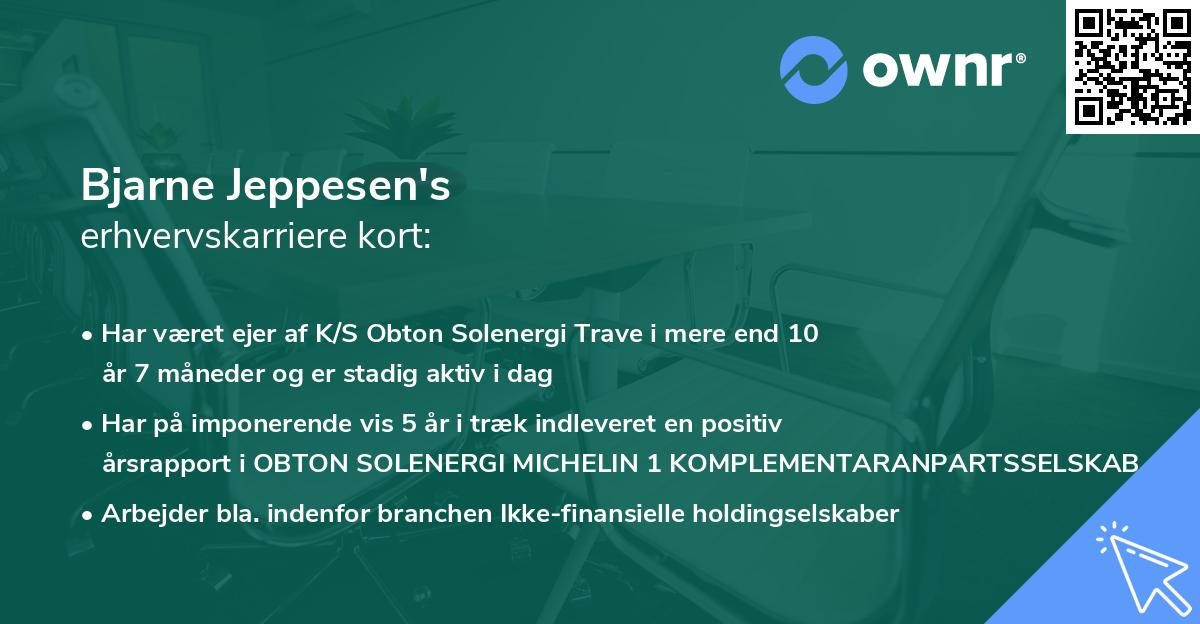 Bjarne Jeppesen's erhvervskarriere kort