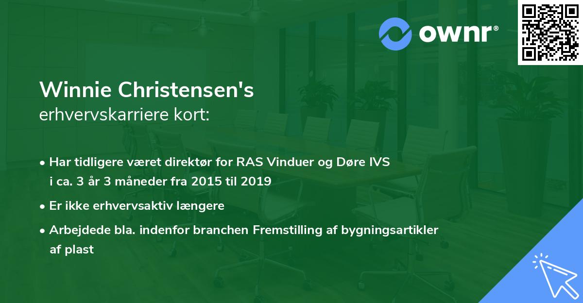 Winnie Christensen's erhvervskarriere kort