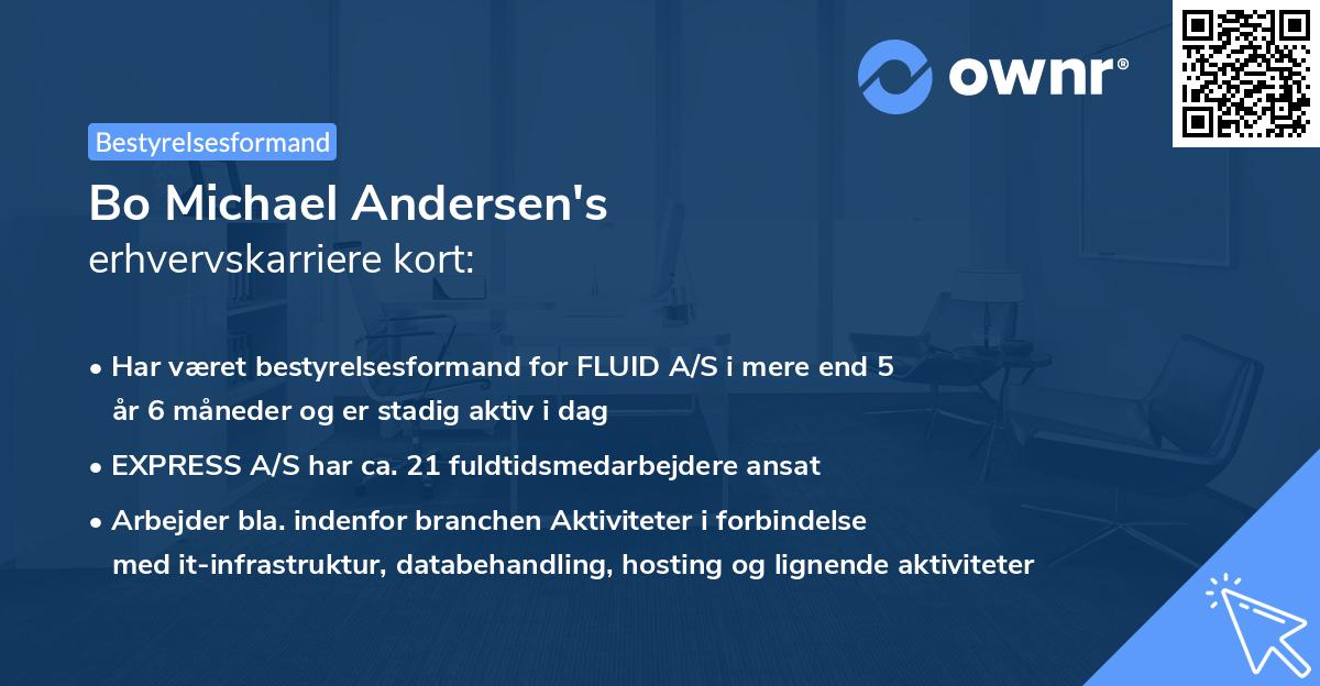 Bo Michael Andersen's erhvervskarriere kort