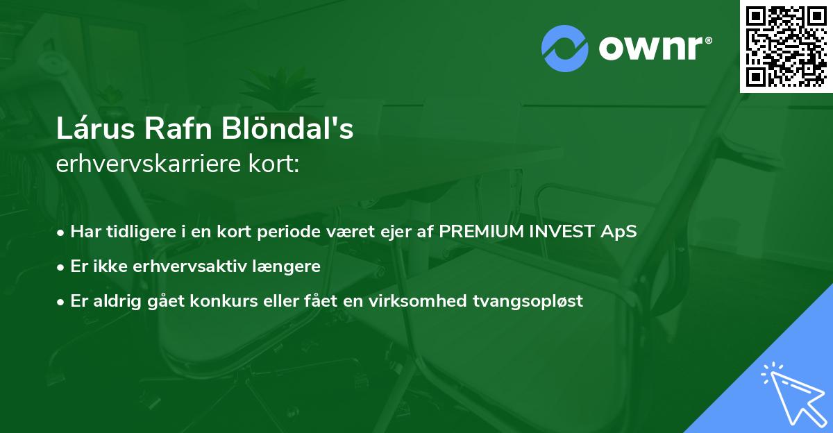 Lárus Rafn Blöndal's erhvervskarriere kort