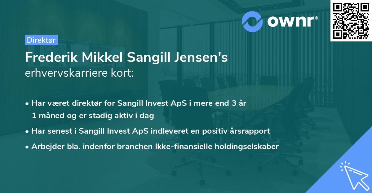 Frederik Mikkel Sangill Jensen's erhvervskarriere kort