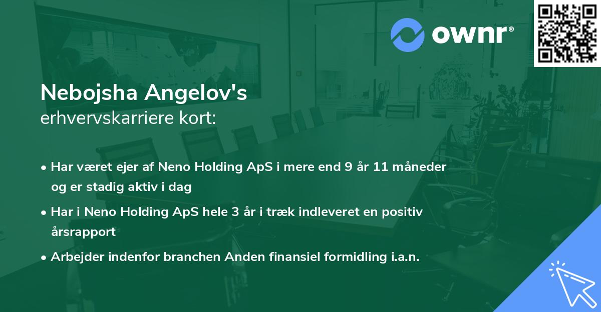 Nebojsha Angelov's erhvervskarriere kort