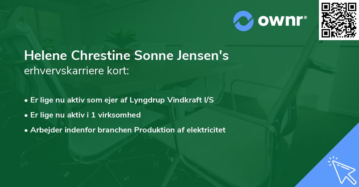 Helene Chrestine Sonne Jensen's erhvervskarriere kort