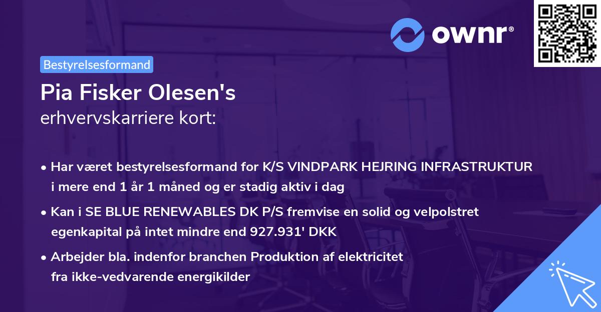 Pia Fisker Olesen's erhvervskarriere kort