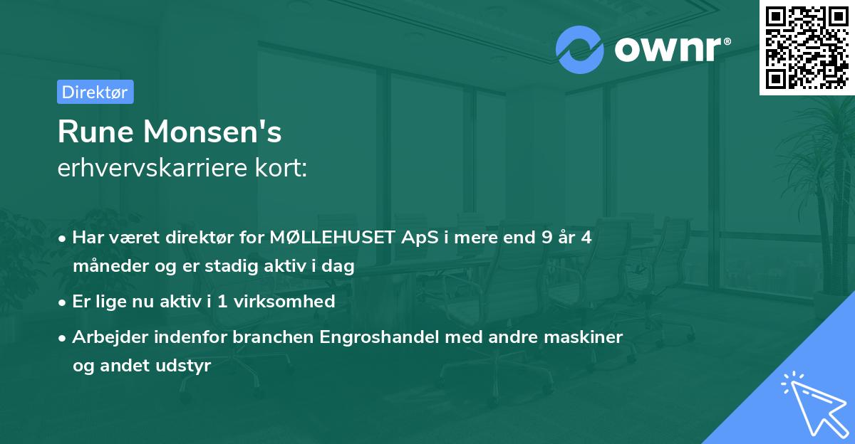 Rune Monsen's erhvervskarriere kort