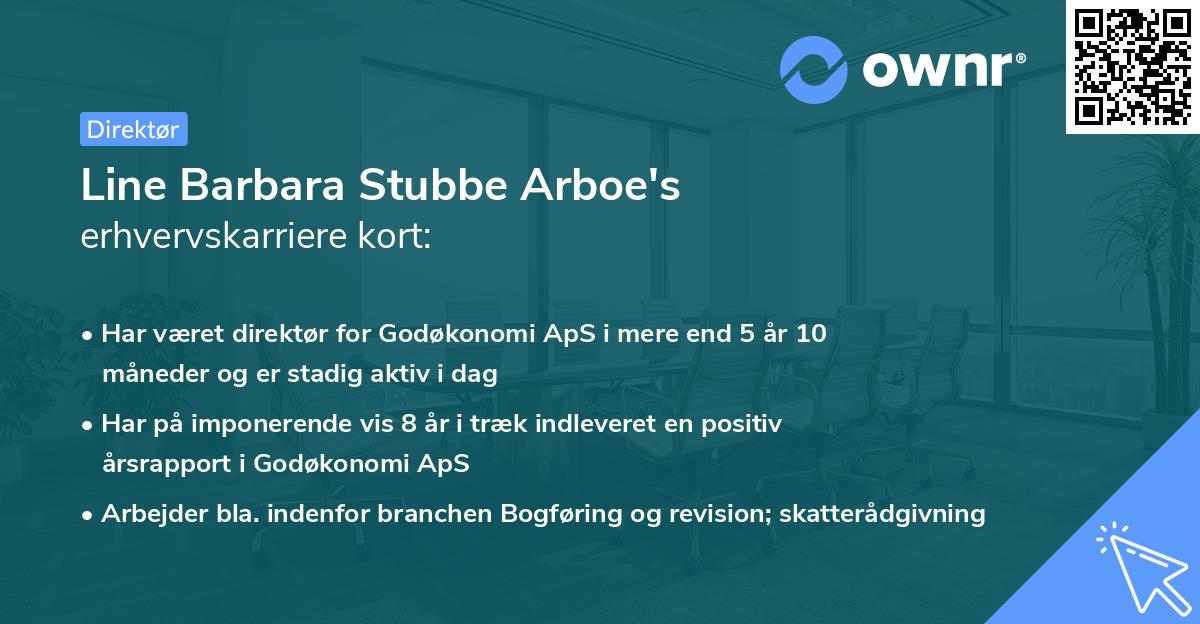 Line Barbara Stubbe Arboe's erhvervskarriere kort