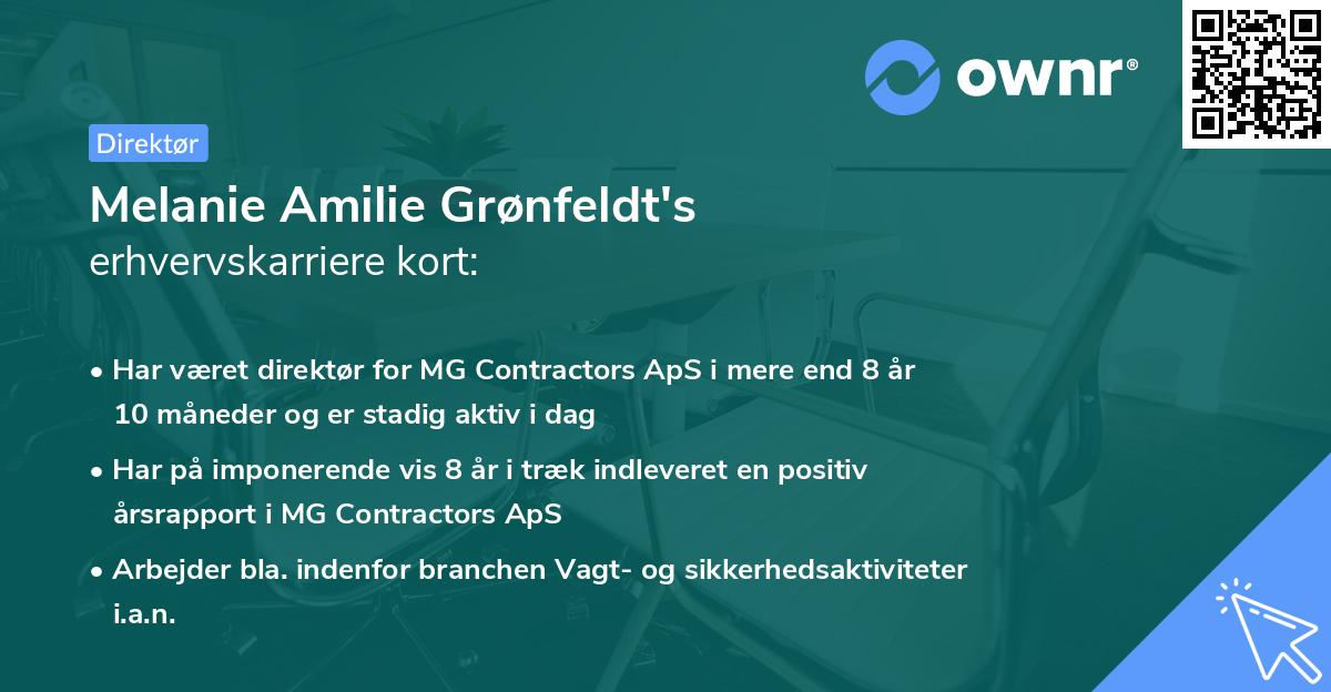 Melanie Amilie Grønfeldt's erhvervskarriere kort