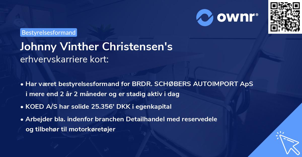 Johnny Vinther Christensen's erhvervskarriere kort