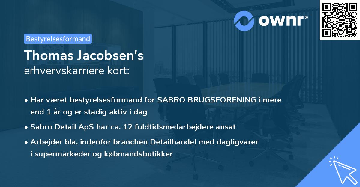 Thomas Jacobsen's erhvervskarriere kort