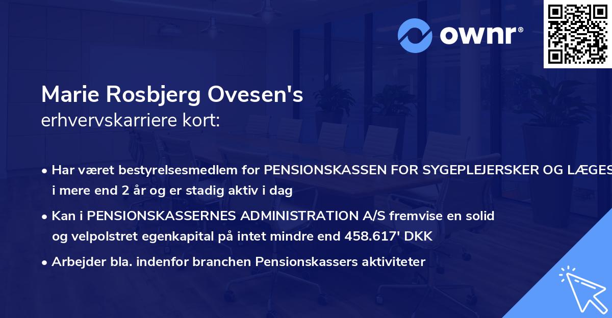 Marie Rosbjerg Ovesen's erhvervskarriere kort