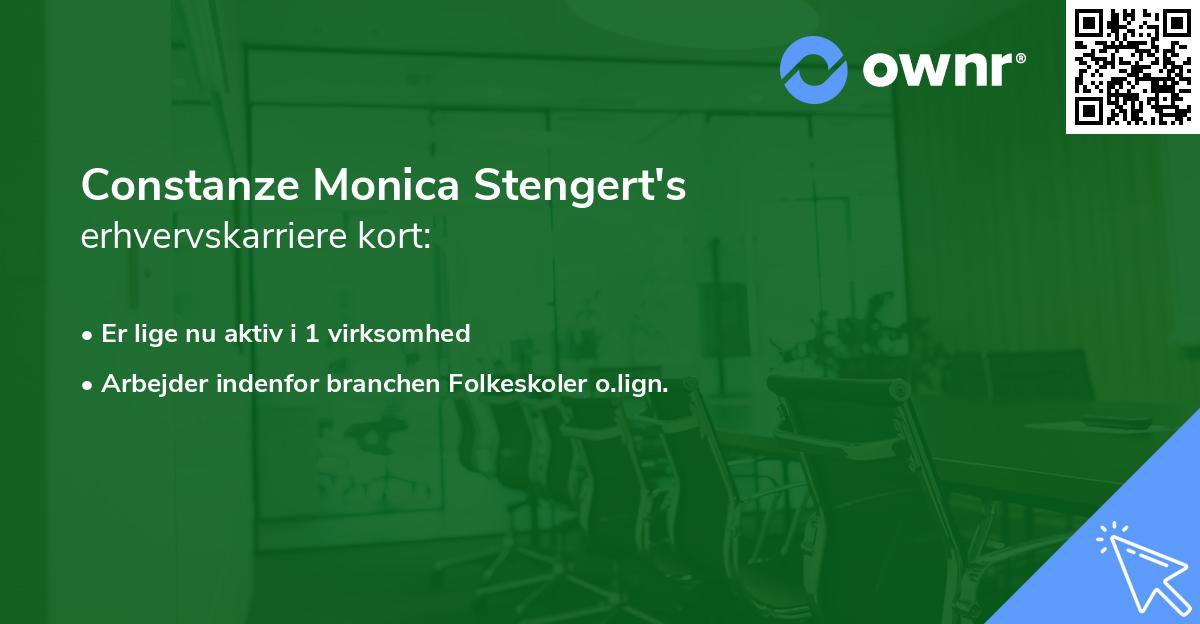 Constanze Monica Stengert's erhvervskarriere kort