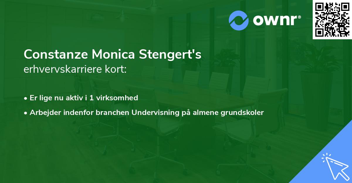 Constanze Monica Stengert's erhvervskarriere kort