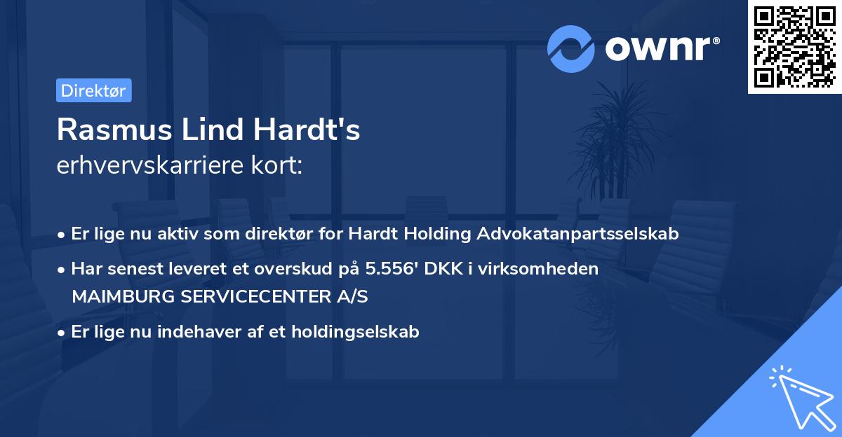 Rasmus Lind Hardt's erhvervskarriere kort