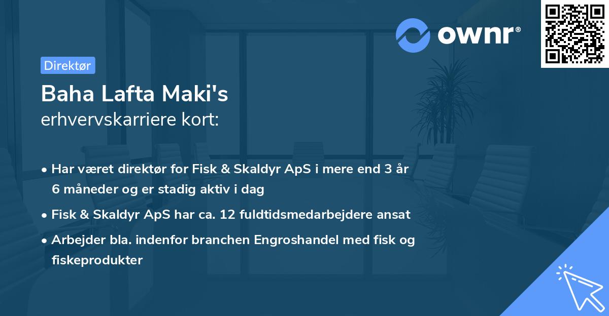 Baha Lafta Maki's erhvervskarriere kort