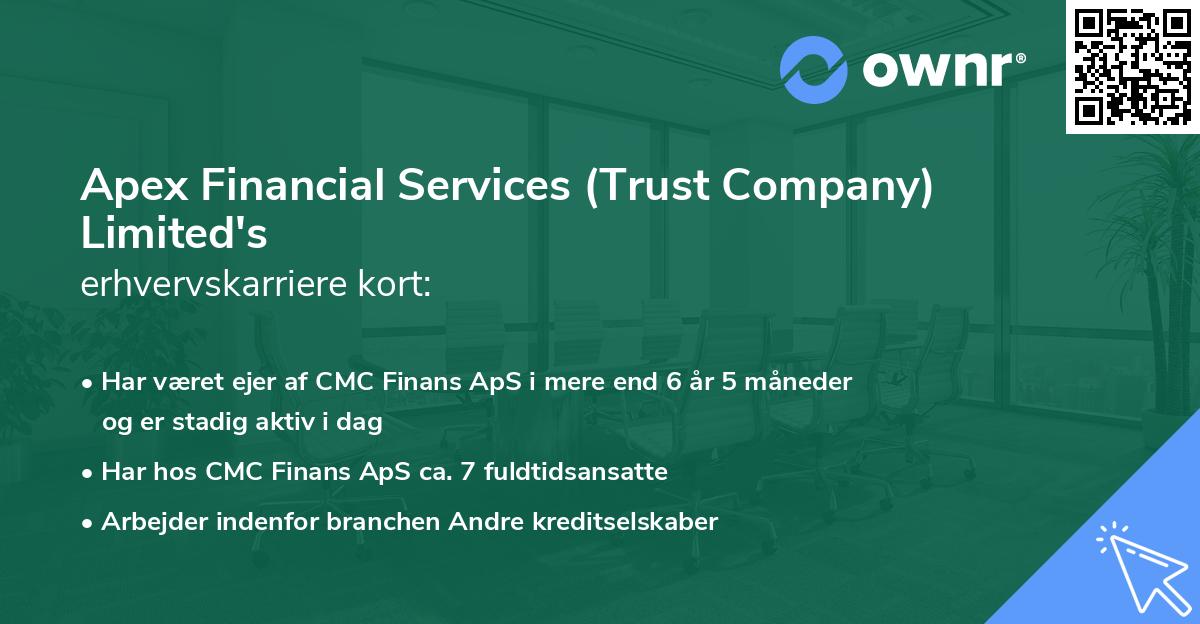 Apex Financial Services (Trust Company) Limited's erhvervskarriere kort