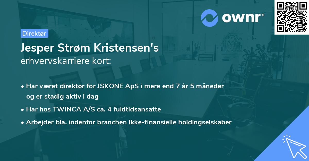 Jesper Strøm Kristensen's erhvervskarriere kort